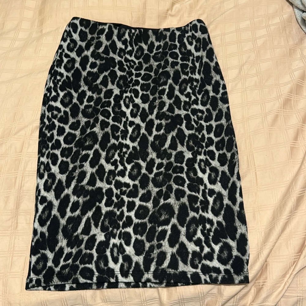 Animal print pull on pencil skirt